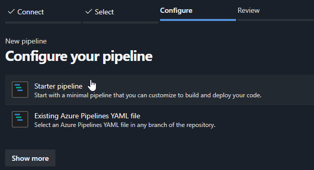 Starter YAML Pipeline /posts/blogging-with-hugo-2/images/starter-pipeline.png